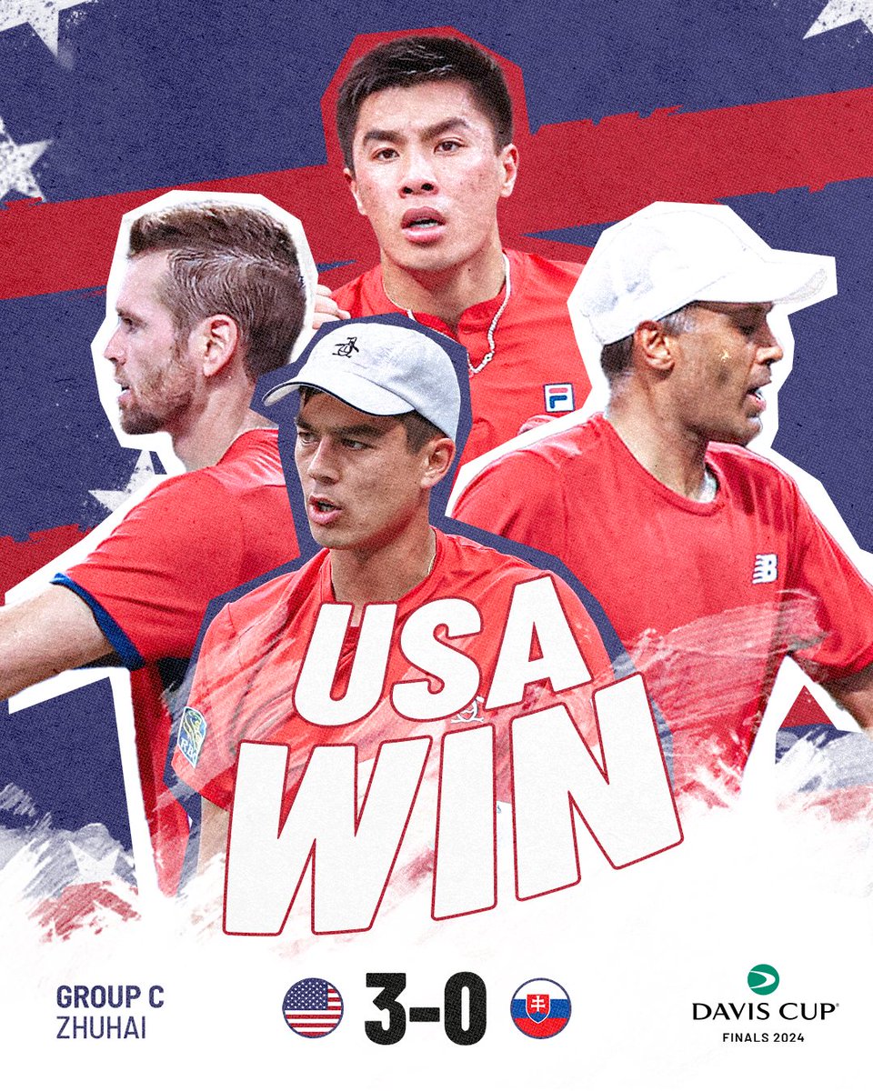 USA are on their way ☄️🇺🇸

Another clean sweep for the Americans 🙌

#DavisCup
