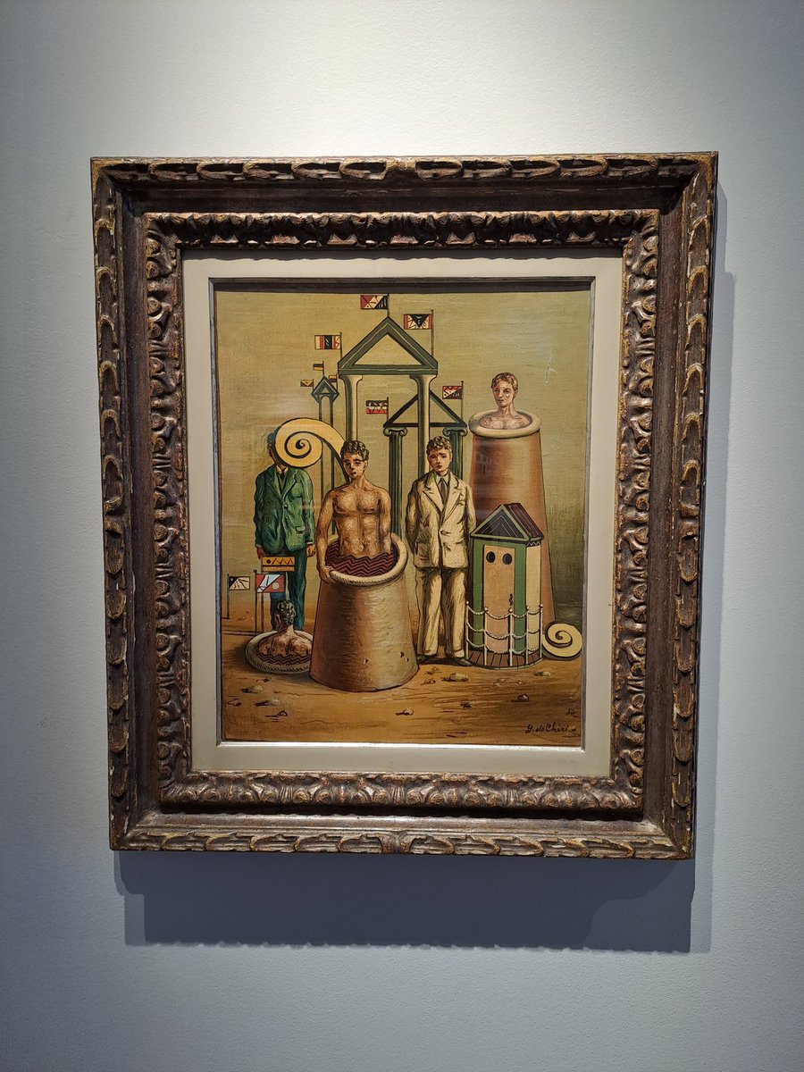 FaudaisS's tweet photo. Vernissage très réussi de la splendide et originale exposition "the metaphysics of dreams" chez @TornabuoniArt . Avec d'incroyables œuvres de #chirico #morandi #savinio https://t.co/J79mouVwzh
