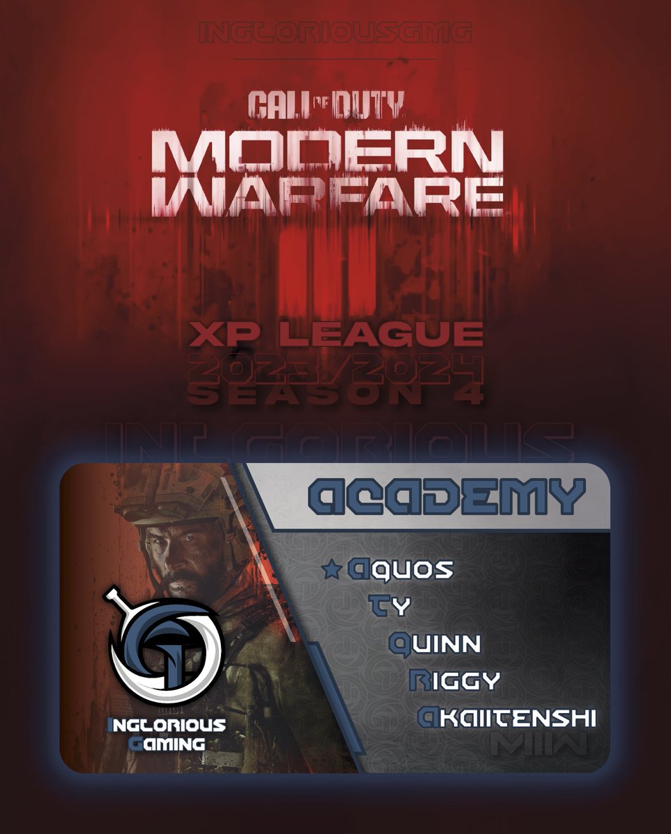 📢  𝗥𝗼𝘀𝘁𝗲𝗿 𝗔𝗻𝗻𝗼𝘂𝗻𝗰𝗲𝗺𝗲𝗻𝘁  📢 

With the start of the new @XP_Europe season, we're delighted to welcome back the ACADEMY roster, with some new but familiar faces.

🎮 @AquosMH
🎮 <a href="/TYCODTY/">EncryptedCod</a>
🎮 <a href="/quinnedt27/">quinn</a>
🎮 <a href="/Riggyy_/">Riggy</a>
🎮 <a href="/akaiitenshi_cod/">AkaiiTenshi</a>

This season is for you 💪