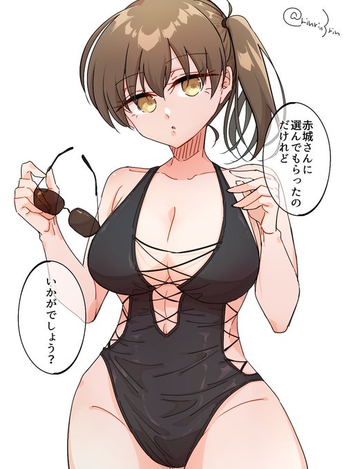 艦これらくがき。水着加賀さん 
