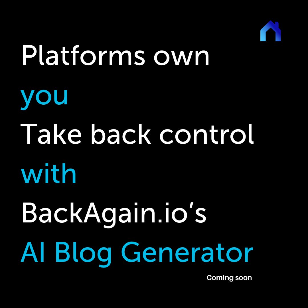 Platforms own you. Take back control with BackAgain.io’s AI Blog Generator. Coming soon. 🧠

Our blog breaks down how SEO powers your direct booking site - no high fees, no hassle. Plus, our new AI tool makes SEO easy. 

Read here: backagain.io/seostrategies/…

#seo #ai