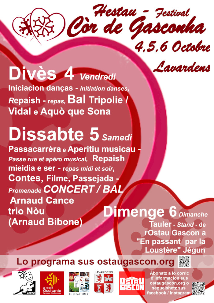 Hestau Còr de Gasconha, lo 4,5,6 Octobre a Lavadens. Demandatz lo programa !