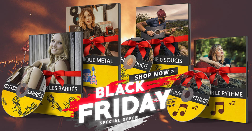 MMTFrance's tweet photo. 😄 Pour BLACKFRIDAY, vous pouvez accéder à un méga pack à -82%
🔥 Ce pack de cours uniquement sur internet permet de :
👍 Réussir vos accords barrés, définitivement en moins de 30 jours
👍 Savoir TOUJOURS dans quel sens attaquer les cordes de votre guitare...
👍 Connaître PARFAITEMENT le rythme et ne plus JAMAIS hésiter ou vous tromper
👍 Comprendre comment sont construits TOUS les accords de la