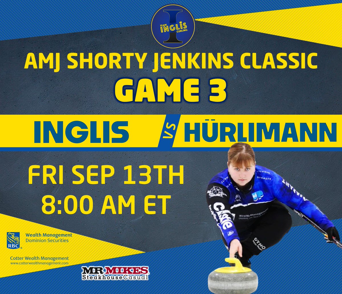 TeamInglis's tweet photo. Good morning! 😊 It’s an important 2-game day here in Cornwall, and it all begins vs Team Hürlimann at 8AM ET.
Grab a cup of java and tune in! ☕️
💻 https://t.co/vEUZ812gOS
🎥 https://t.co/xbuuayNcqj
#TeamInglis https://t.co/46jCOQP3Wg