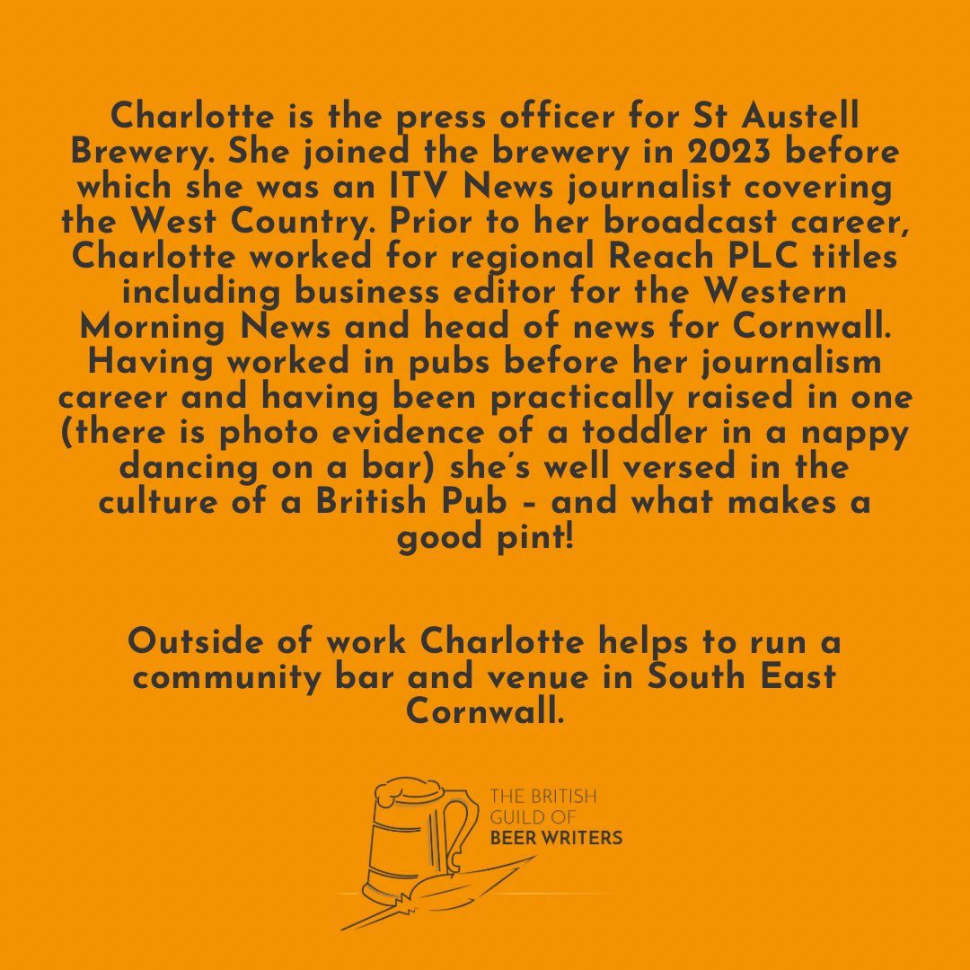 British Guild of Beer Writers (@britbeerwriters) on Twitter photo Over the coming weeks, we’ll introduce you to the newest members of our board and reacquaint you with some members you’ll already know 😀
Today we spotlight Charlotte Turner <a href="/chareyt/">Charlotte Turner</a> 🍻
#bgbw #guildofbeerwriters #beerguild Over the coming weeks, we’ll introduce you to the newest members of our board and reacquaint you with some members you’ll already know 😀
Today we spotlight Charlotte Turner <a href="/chareyt/">Charlotte Turner</a> 🍻
#bgbw #guildofbeerwriters #beerguild