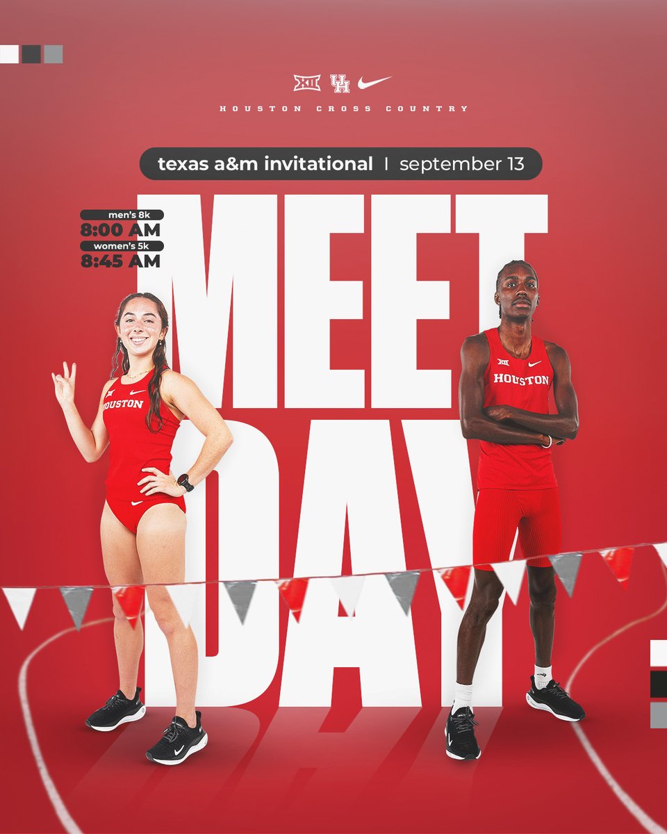 UHCougarTF's tweet photo. Starting the day early at the Texas A&amp;M Invitational! 👏

👟 Men's 8k - 8 a.m.
👟 Women's 5k - 8:45 a.m.
📍 College Station, Texas
🔢  Results: https://t.co/9Bh6Tfrrs5

#HTownSpeedCity x #GoCoogs https://t.co/XupT05vEtF