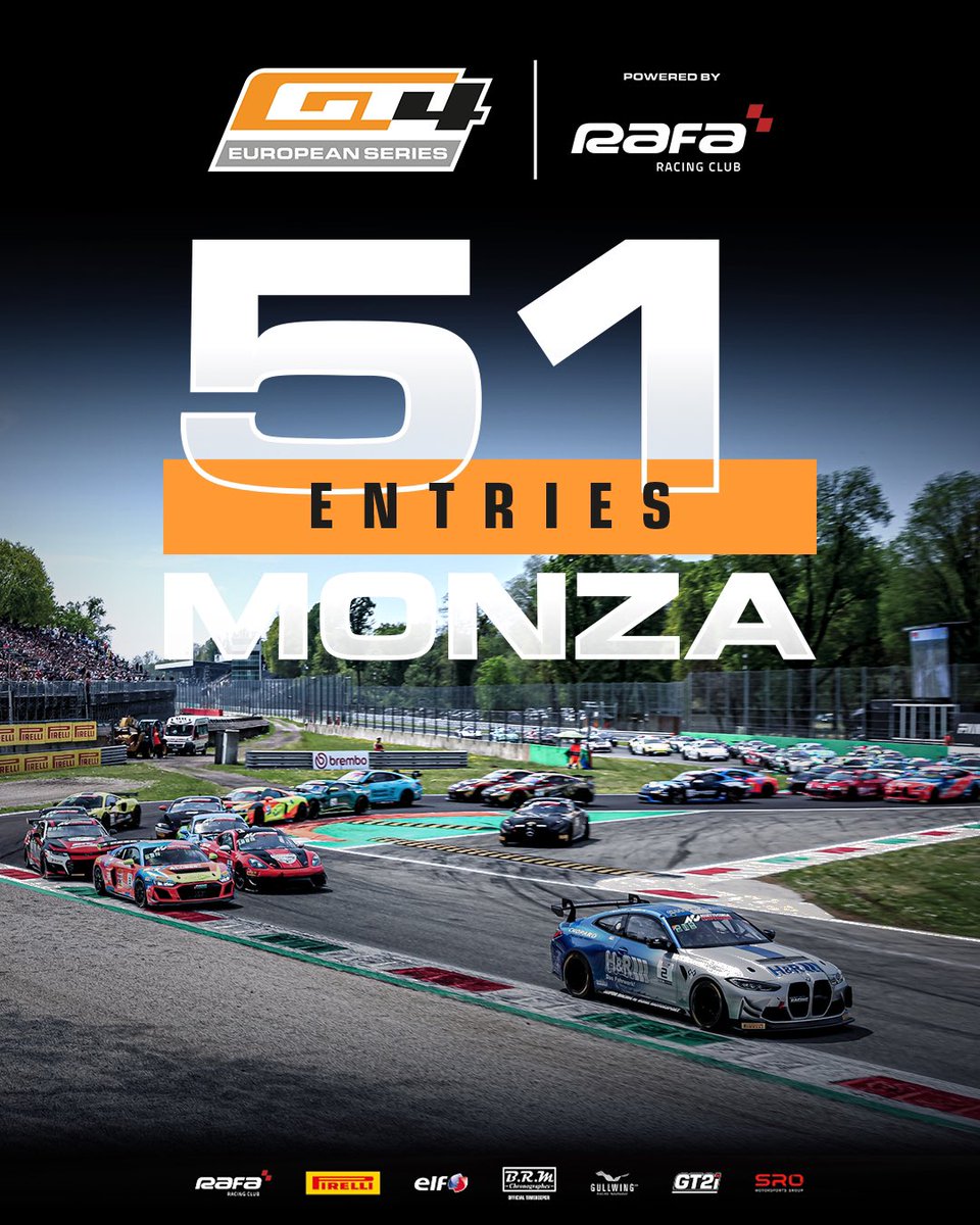 🚨Titles on the line at Monza! 🇮🇹

Two drivers’ championships could be decided in Italy, as a huge 51 cars head to the Temple of Speed.

That’s our biggest-ever grid for Monza. Who says Friday 13th is unlucky? 🤷🏼‍♂️

Preview + Entry
🔗 gt4europeanseries.com/news/453

#gt4europe I #gt4