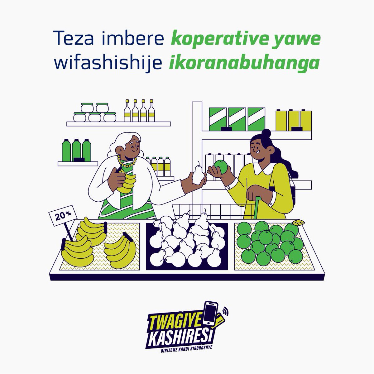 twagiyecashless's tweet photo. Komeza ukoreshe ikoranabuhanga byoroshye ubucuruzi bwawe ndetse binorohereze abakugana.
#TwagiyeKashiresi https://t.co/qUiBjigMsE