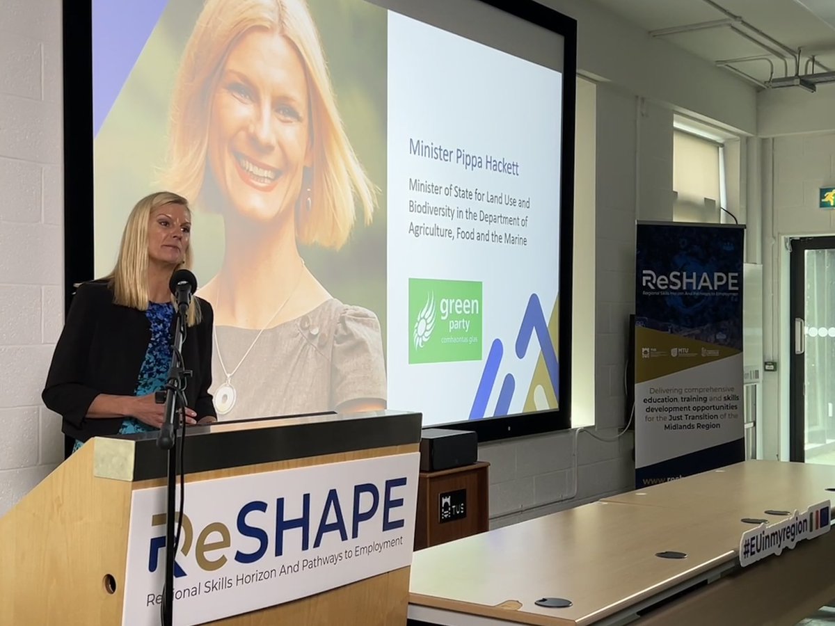ReSHAPE Project (@reshapeskills) on Twitter photo Thank you to <a href="/pippa_hackett/">Pippa Hackett</a> for launching the project. An advocate for the Midlands Region & the need for education, training & development opportunities to transform the area.
<a href="/EUJTF_ie/">EU Just Transition Fund in Ireland</a> <a href="/EMRAssembly/">Eastern & Midland RA</a> <a href="/Dept_ECC/">Dept. Environment, Climate and Communications</a> <a href="/pobal/">Pobal</a> <a href="/MTU_ie/">Munster Technological University</a> <a href="/TUS_ie/">Technological University of the Shannon</a>, <a href="/TUS_Athlone_/">TUS Athlone Campus</a> <a href="/UL_GPS/">UL Graduate & Professional Studies</a>
#EUinmyregion #EUJTF Thank you to <a href="/pippa_hackett/">Pippa Hackett</a> for launching the project. An advocate for the Midlands Region & the need for education, training & development opportunities to transform the area.
<a href="/EUJTF_ie/">EU Just Transition Fund in Ireland</a> <a href="/EMRAssembly/">Eastern & Midland RA</a> <a href="/Dept_ECC/">Dept. Environment, Climate and Communications</a> <a href="/pobal/">Pobal</a> <a href="/MTU_ie/">Munster Technological University</a> <a href="/TUS_ie/">Technological University of the Shannon</a>, <a href="/TUS_Athlone_/">TUS Athlone Campus</a> <a href="/UL_GPS/">UL Graduate & Professional Studies</a>
#EUinmyregion #EUJTF