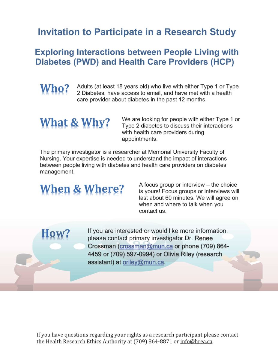 Faculty of Nursing (@mun_nursing) on Twitter photo Invitation to participate in a research study! Exploring interactions between people living with diabetes & healthcare providers – For adults who live with type 1 or 2 diabetes & have met with a healthcare provider about diabetes in the past 12 months. <a href="/MemorialU/">Memorial University</a>🩺❤️ Invitation to participate in a research study! Exploring interactions between people living with diabetes & healthcare providers – For adults who live with type 1 or 2 diabetes & have met with a healthcare provider about diabetes in the past 12 months. <a href="/MemorialU/">Memorial University</a>🩺❤️