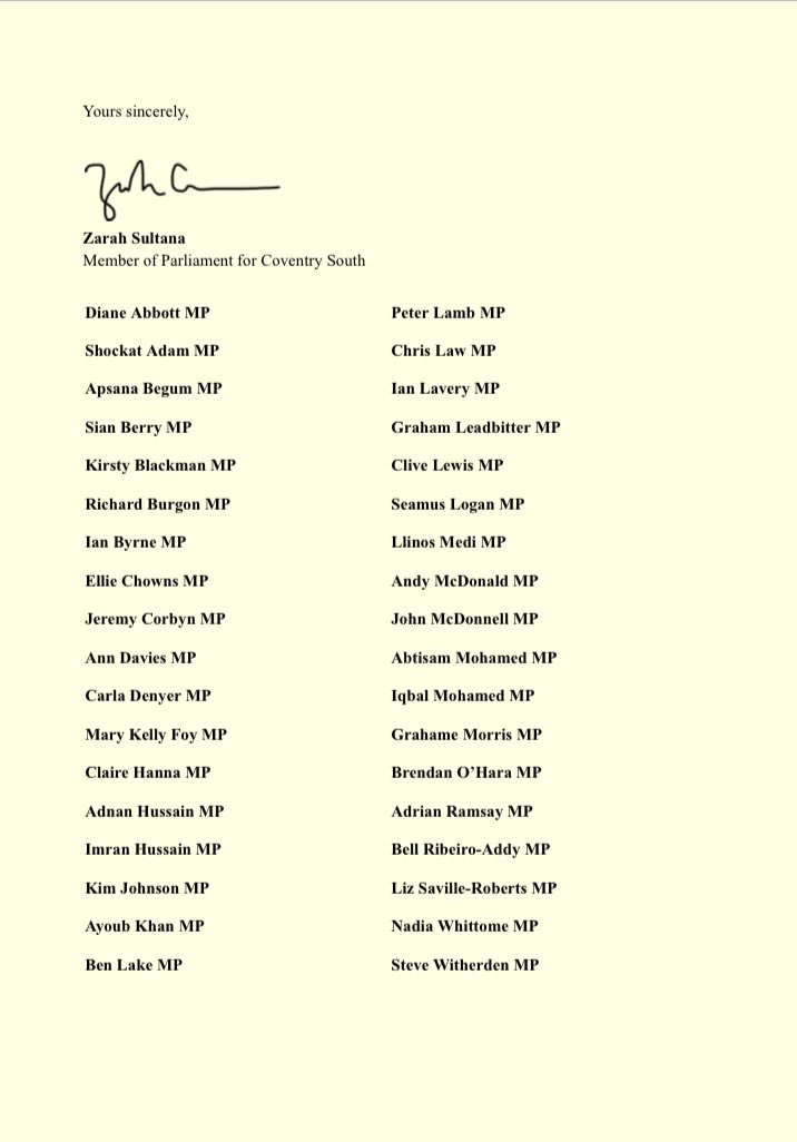 Zarah Sultana MP tweet media