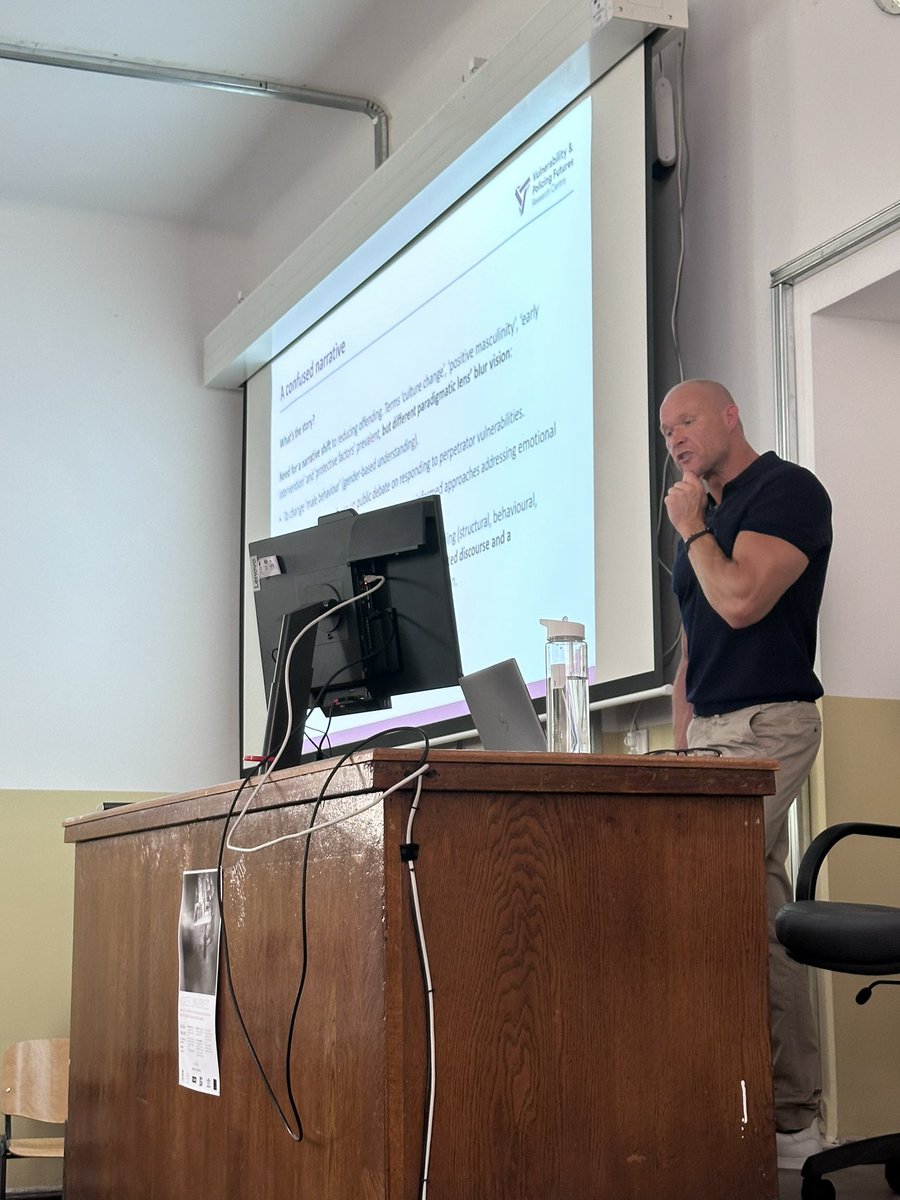 Professor Smiles (@nwestmarland) on Twitter photo This #eurocrim2024 panel is hearing about our <a href="/VP_Centre/">Vulnerability & Policing Futures Research Centre</a> work on domestic abuse, presented by Dr David Rowlands This #eurocrim2024 panel is hearing about our <a href="/VP_Centre/">Vulnerability & Policing Futures Research Centre</a> work on domestic abuse, presented by Dr David Rowlands