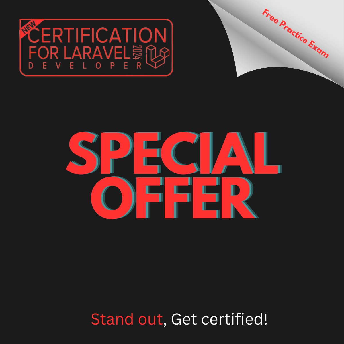 LaravelCert's tweet image. 🎉 Special Offer Alert! 🎉
💢Buy a Laravel Developer Certification exam voucher (valid for 12 months) and receive
💢2 FREE practice exams (valued at €49) to help you prepare for the real exam.
Find out developer certification cost in your region here:
forms.gle/cJwaEUDETQ5aSB…