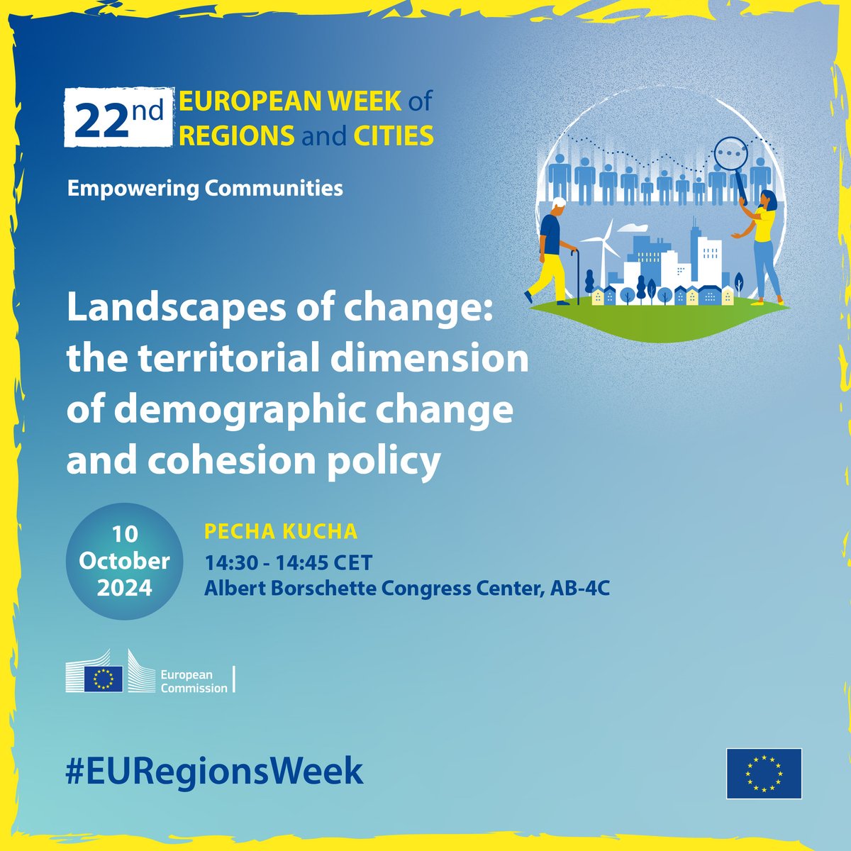Transforming Territories (@transforming_eu) on Twitter photo How can place-based policies help territories address depopulation & adapt to the demographic transition?
If you're in Brussels on 10 October and want to learn more about an upcoming <a href="/EU_ScienceHub/">EU_ScienceHub</a> report, join this #EURegionsWeek session!
Sign up now 👉 europa.eu/!VwBbMp How can place-based policies help territories address depopulation & adapt to the demographic transition?
If you're in Brussels on 10 October and want to learn more about an upcoming <a href="/EU_ScienceHub/">EU_ScienceHub</a> report, join this #EURegionsWeek session!
Sign up now 👉 europa.eu/!VwBbMp