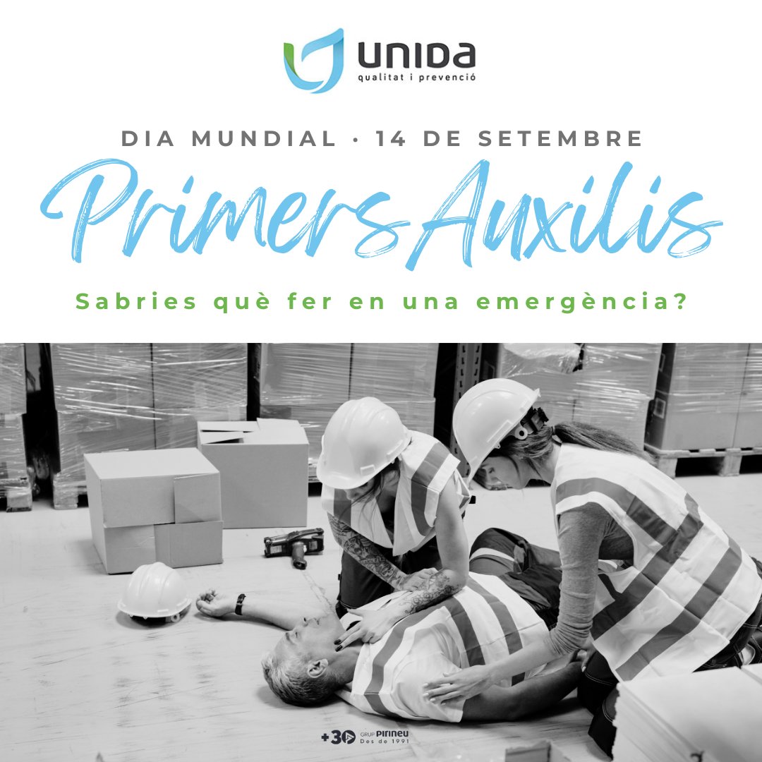 A Unida Qualitat i Prevenció realitzem formacions la qual permet als assistents adquirir coneixements teòrics i pràctics sobre els primers auxilis. Ara mateix, sabries què fer en una emergència?
#FemPrevenció #Fem_Formació #PrimersAuxilis