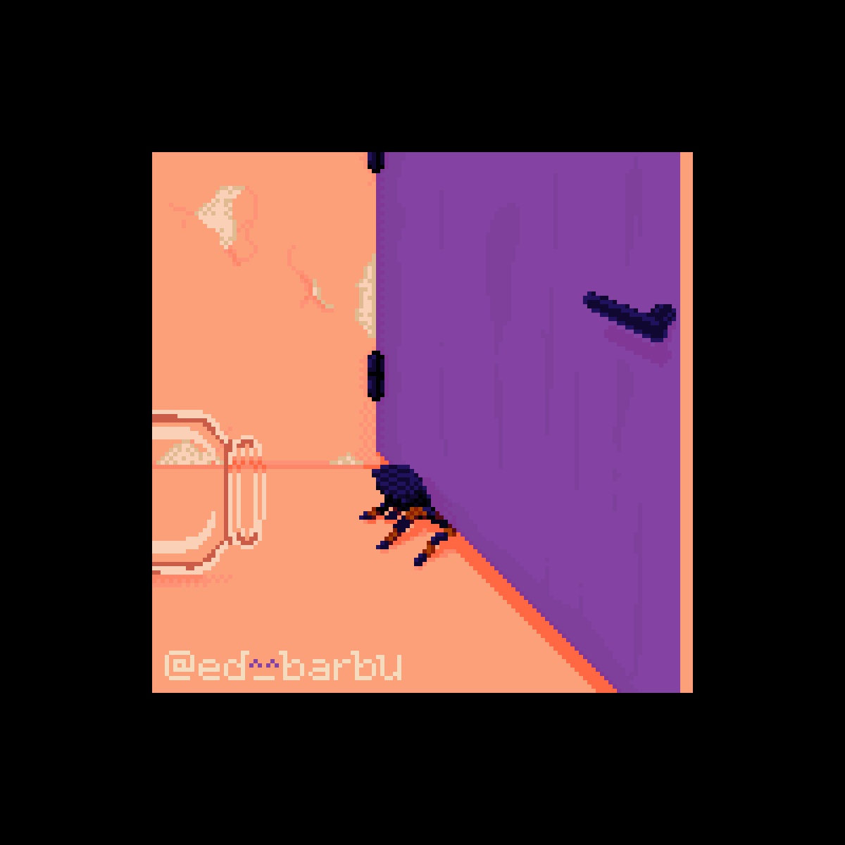 ed_barbu's tweet photo. "Uninvited guest" 

@Pixel_dailies

#pixelart #ドット絵 #pixel_dailies #murderweapon https://t.co/nytZTaVrp2