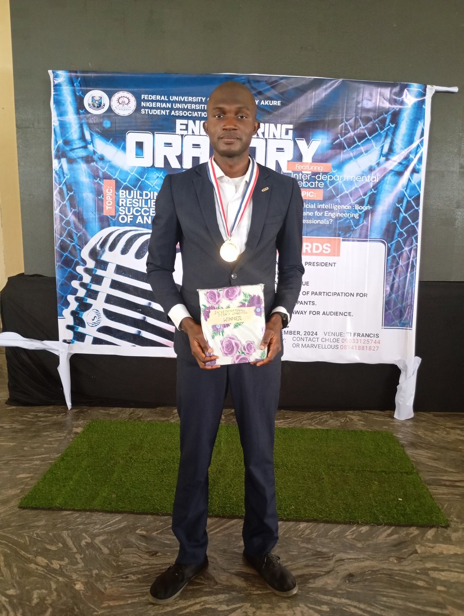 FECHNOLOGIES_D's tweet image. WE WON!! Yesterday I represented the department of Electrical and Electronics engineering, @FUTAkure at the NUESA debate competition on Artificial intelligence.

The team came first position. Much appreciation to the entire team at NIEEES for their support