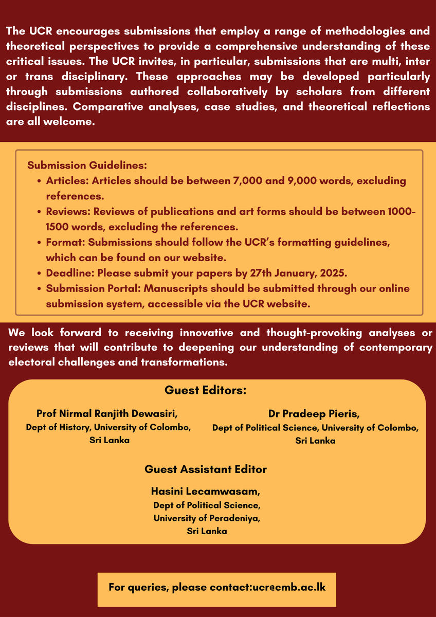 University of Colombo Review tweet media