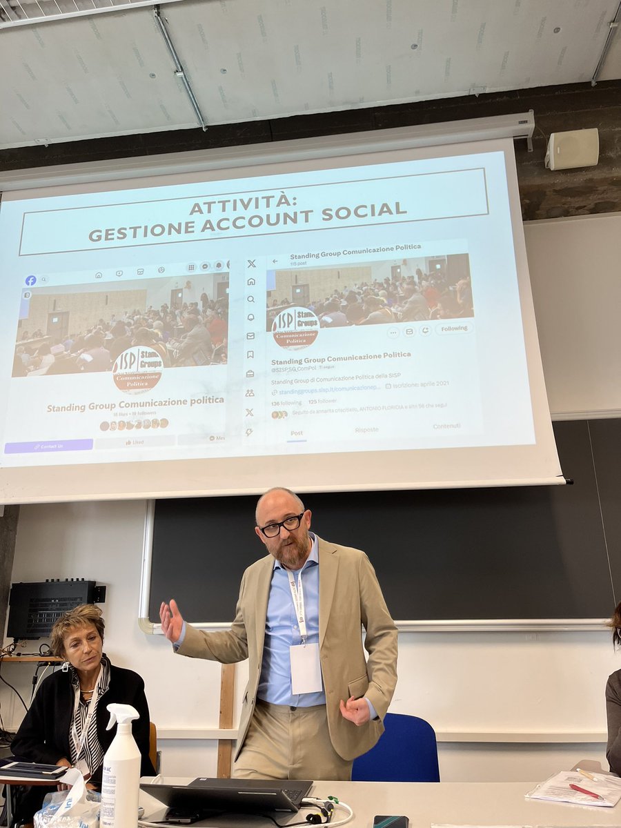 Standing Group Comunicazione Politica (@sisp_sg_compol) on Twitter photo Ora in corso, nell’edificio C1 aula F, la riunione del nostro Standing group!
In foto <a href="/fabord/">Fabio Bordignon</a> che presenta le attività passate, presenti e future.
#SISP2024 Ora in corso, nell’edificio C1 aula F, la riunione del nostro Standing group!
In foto <a href="/fabord/">Fabio Bordignon</a> che presenta le attività passate, presenti e future.
#SISP2024