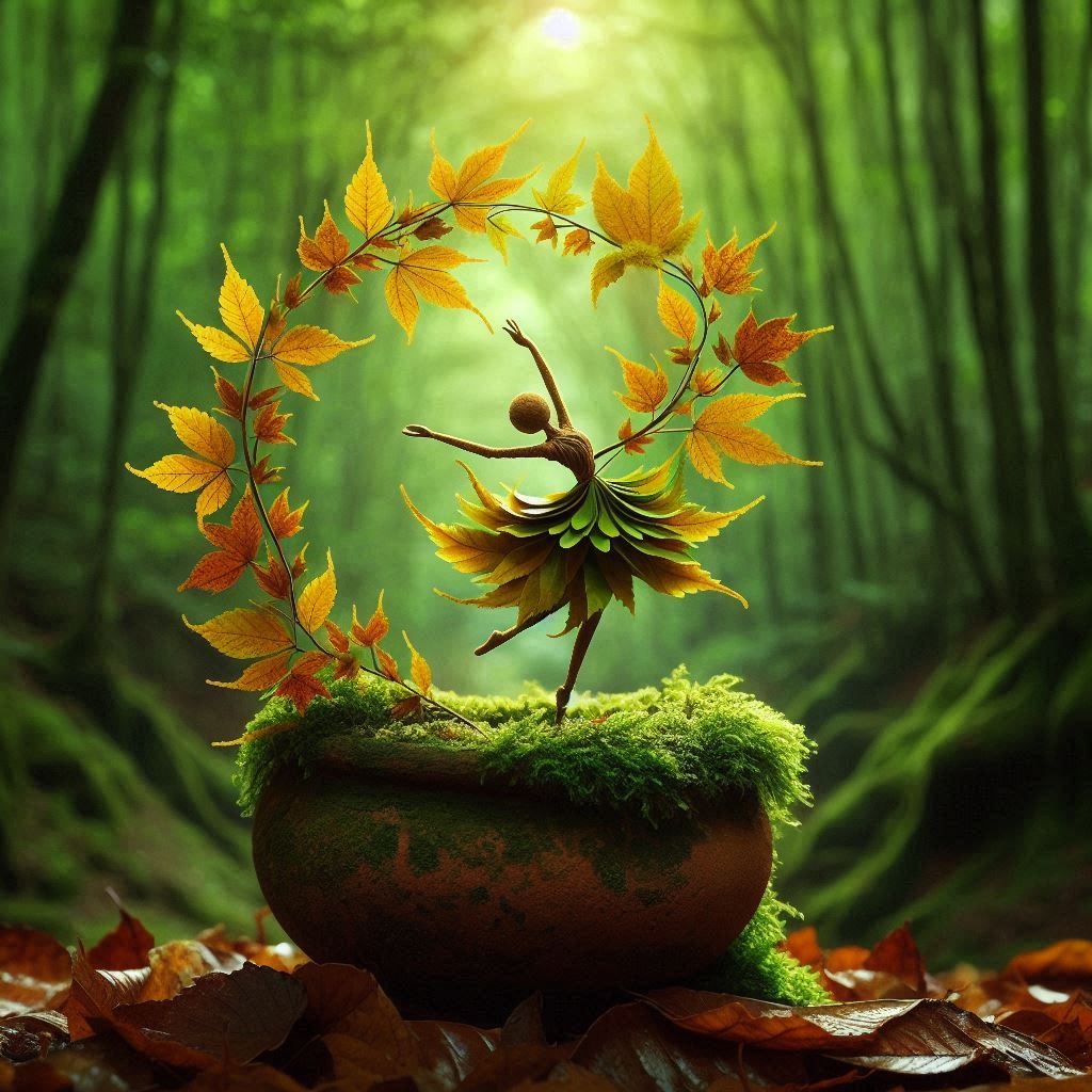 AmsterdaManAI's tweet photo. 🍂 🌳 💚
A dancer crafted from autumn’s finest leaves! 🌿💫 With every sway, she captures the heart of the ancient forest 🍃🌞  

#NatureMagic #AutumnWhimsy #ForestFairyTales #EtherealBeauty https://t.co/o2CymdYZHa