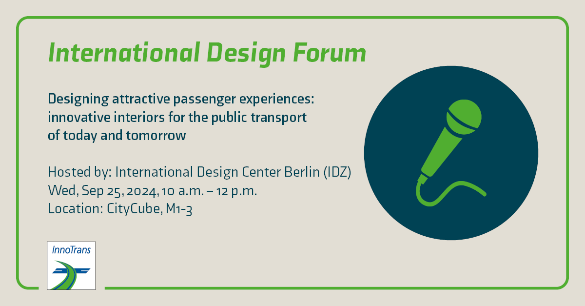 InnoTrans's tweet photo. 🚆✨ The International Design Forum hosted by @idzberlin focuses on the design of forward-looking interiors in local and commuter transport. 👉 All events of #InnoTransConvention: https://t.co/rBGP1GLUS6 #InternationalDesignForum #InnoTrans2024 https://t.co/c5U5xgOmU4