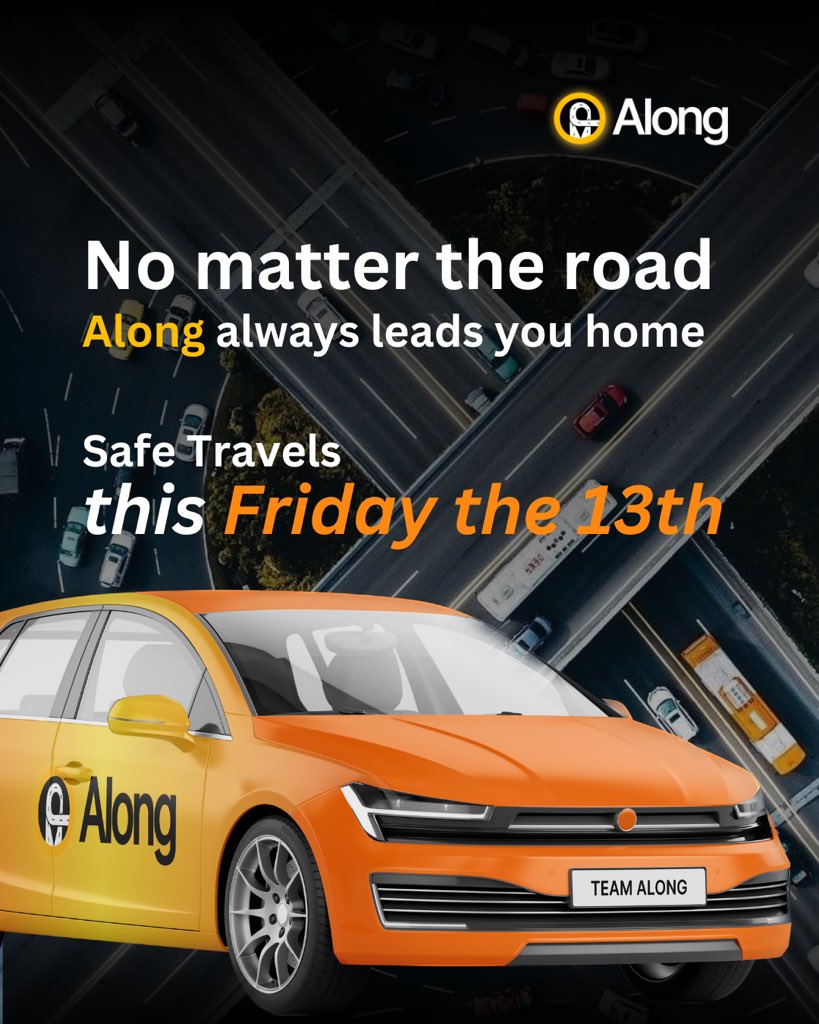 along_app's tweet photo. It might be Friday the 13th, but with Along, you’re safe from ‘one-chance’ rides and bad luck! 🚗✨ No spooky surprises here—just reliable, secure journeys every time. 

@ColosseumOrg @SuperteamNG @Superteam https://t.co/XKYGUPN4Cs