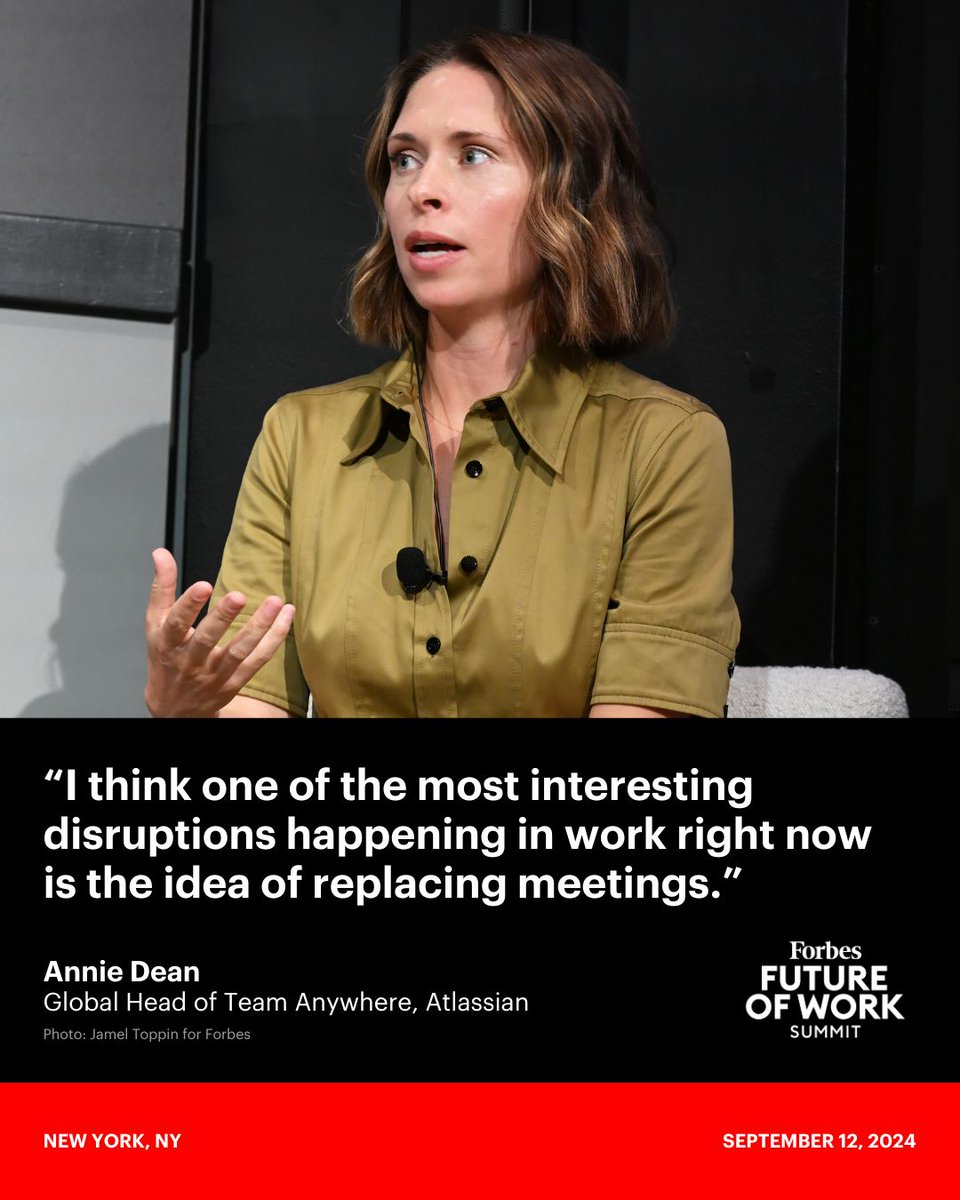 Forbes's tweet image. .@anniedeanzait, Global Head of Team Anywhere @atlassian, spoke about burnout at the 2024 #ForbesFutureOfWork Summit. trib.al/WNmQTbN