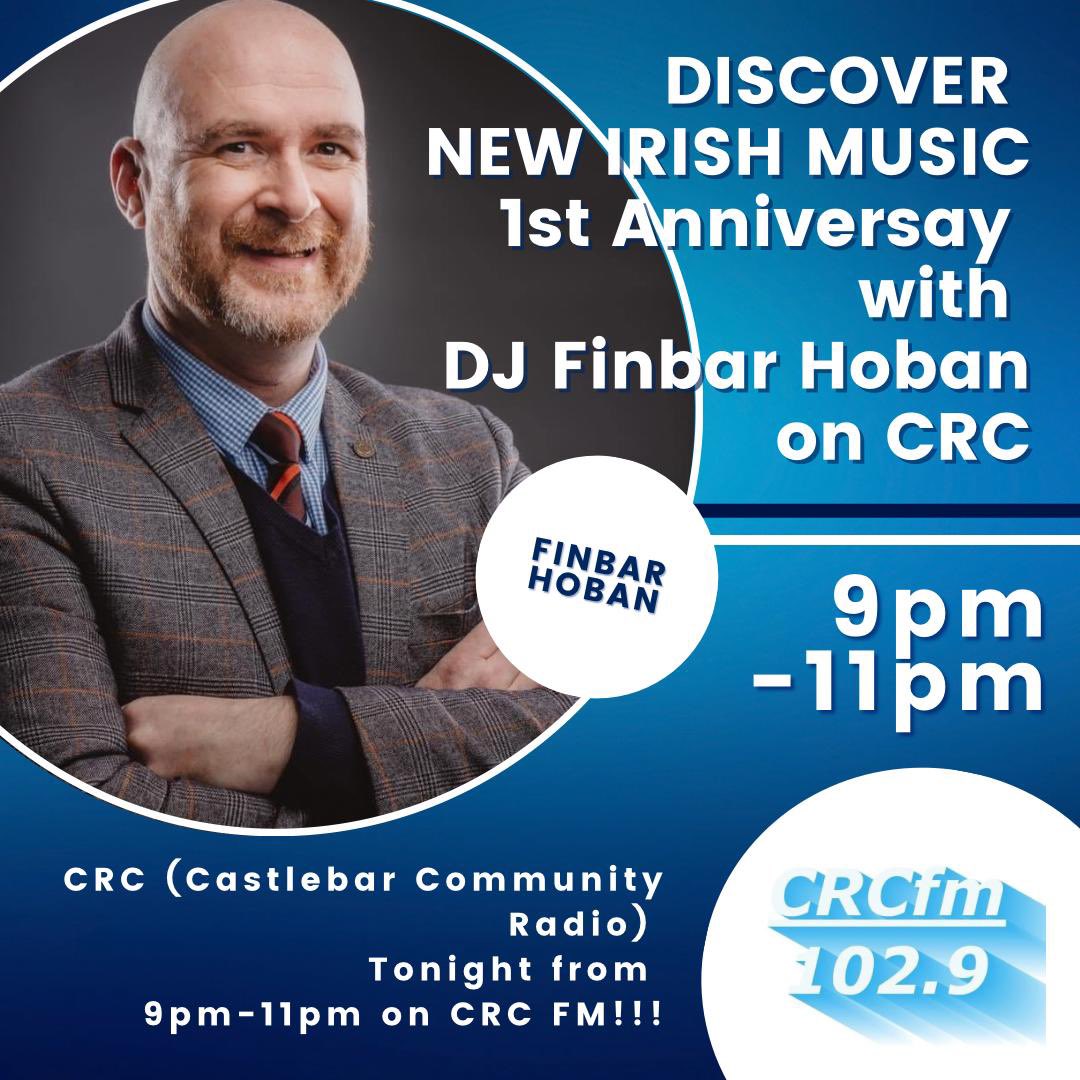 Hello everybody,  it’s the second Friday of the month which must mean only one thing, yes “Discover New Irish Music” will celebrate its first anniversary tonight from 9pm-11pm 

You can listen in online live from 9pm-11pm via the link here crcfm.ie <a href="/CRCfm_102_9/">CRCfm 102.9</a>