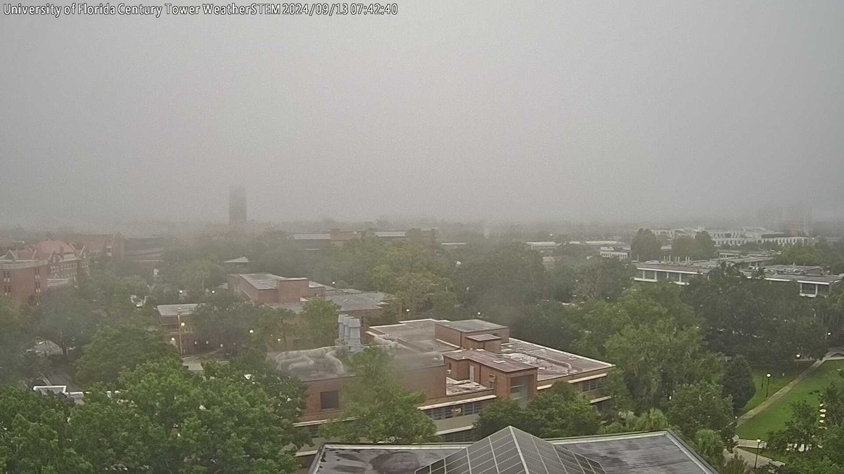 MetMeganB's tweet photo. 🌫️Current view over #UF courtesy of @Weatherstem. Dense Fog Advisory in effect for most of #NFla until later this morning.  #FLwx https://t.co/FDUsqSsLys