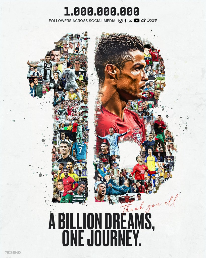 twradio889's tweet photo. @Cristiano celebrates one billion followers across all social media platforms. In addition to this achievement, Portugal 🇵🇹 launches a 7 Euro coin to honor the legendary footballer.
#TWRadio #HomeProud
#DecemberIsTWRadio
#TWRadioIsDecember https://t.co/yupGyWeHqx
