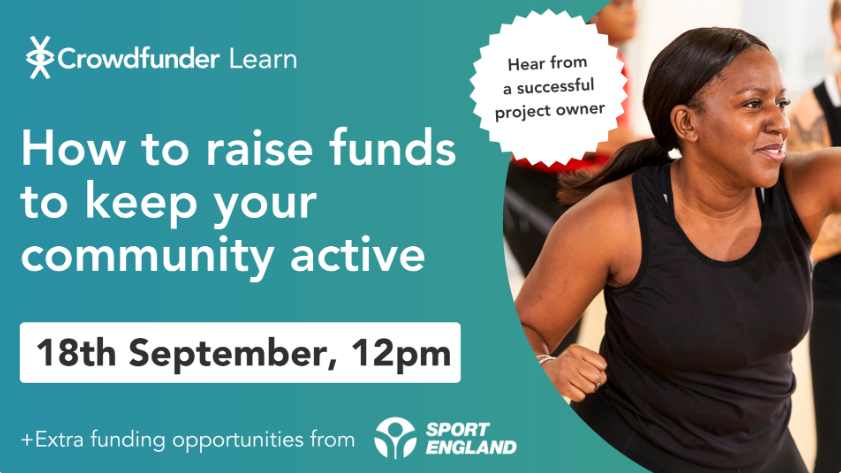 Sport_England's tweet photo. Want to get up to £15,000 to improve physical activity opportunities for your community? 🤔💰

@crowdfunderuk and #SportEngland have teamed up to make match funding available. Find out more in #Crowdfunder's next webinar: https://t.co/ulXlecmIzm https://t.co/wGDVD5STtj