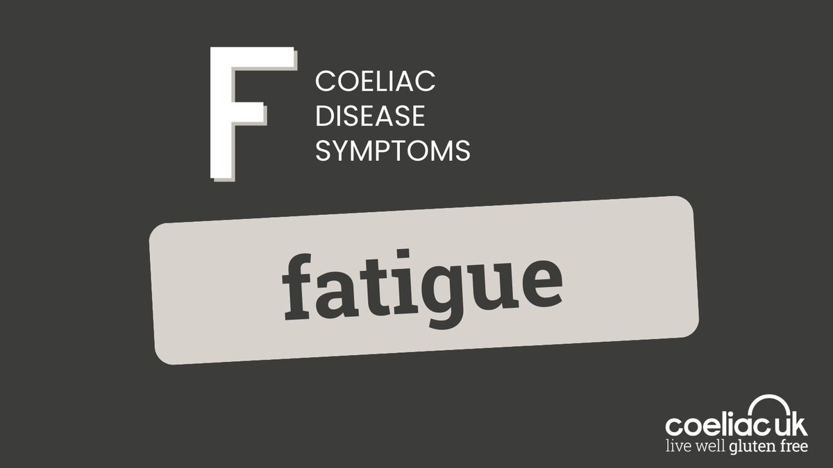 Continuing our A-Z of coeliac disease symptoms!

Next is F for fatigue. Extreme fatigue is a common but often overlooked symptom.

Read about Ben’s journey with fatigue and his diagnosis here: coeliac.org.uk/coeliac-diseas…

Stay tuned for more in our A-Z series!