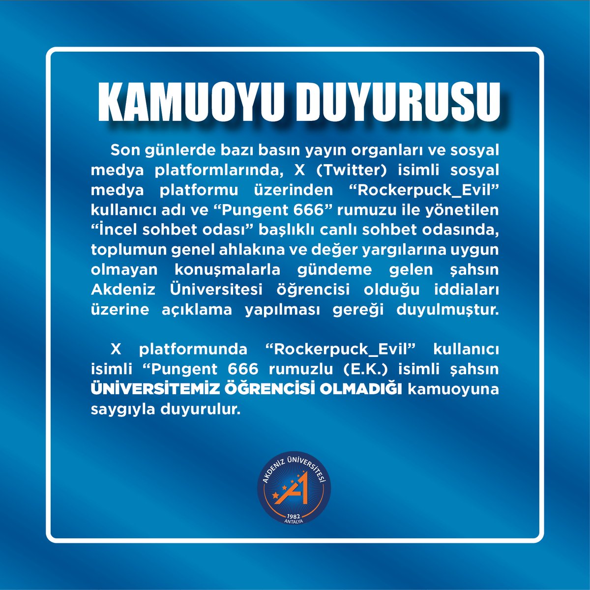 Akdenizun's tweet photo. Kamuoyu Duyurusu https://t.co/frCWJrAipe