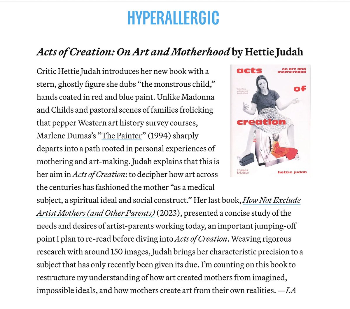 Thanks for having me on your autumn reading list <a href="/hyperallergic/">hyperallergic</a> !