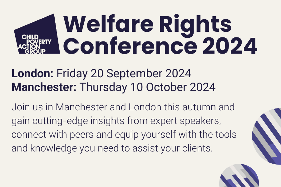 CPAGUK's tweet photo. Less than 7 days until our London Welfare Rights Conference. Book one of our final places today: https://t.co/JwZI72eUoZ https://t.co/bkfzCxeevj