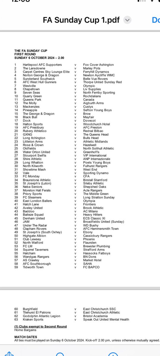 allianceleague1's tweet image. FA Sunday Cup 1st Round Draw

Good luck to our teams