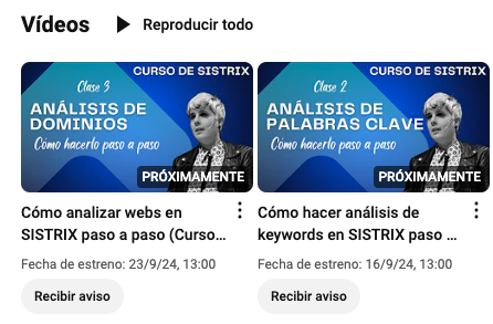 Los siguientes lunes también habrá vídeo sobre cómo usar SISTRIX

Actívate alerta o entra a verlos el mismo lunes a mi canal youtube.com/mjcachon

#seo #tools