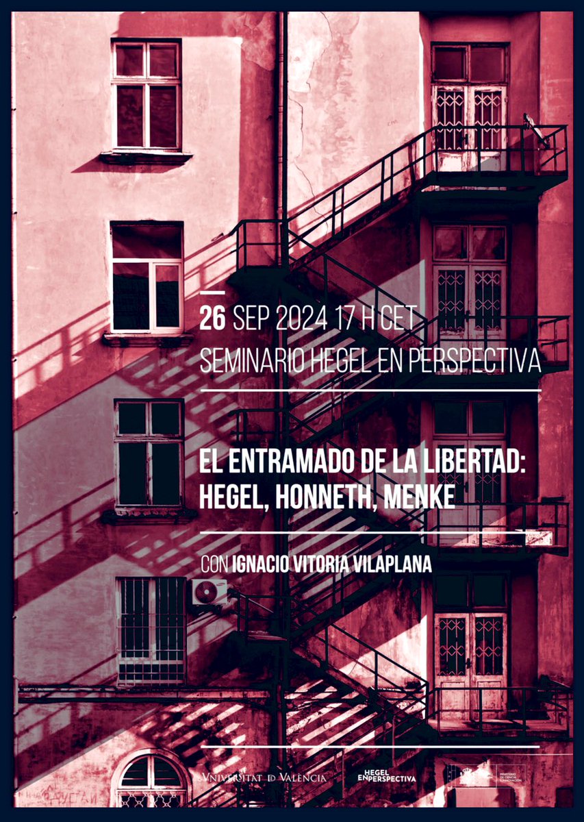 Vuelven las sesiones de nuestro seminario, 26/9. Esta vez con Ignacio Vitoria hablando de “el entramado de la libertad”, Hegel, Honneth y Menke