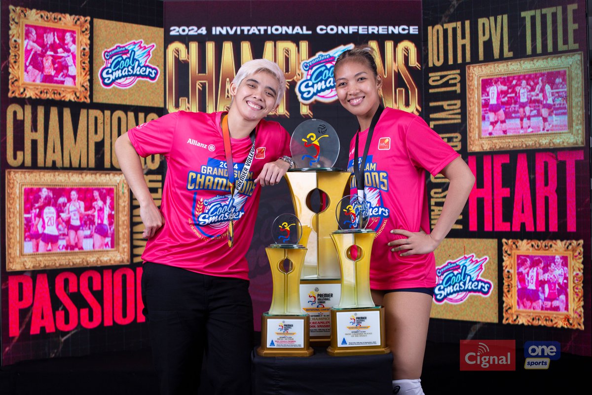 OneSportsPHL's tweet photo. SURE THING, SURE WIN 💗

What makes the Creamline Cool Smashers so strong is the love that surrounds them. Congratulations to the 2024 PVL Invitational champs 🎉

#PVL2024 #TheHeartOfVolleyball #PVLonOneSports #OneSports https://t.co/O24nAps2yu