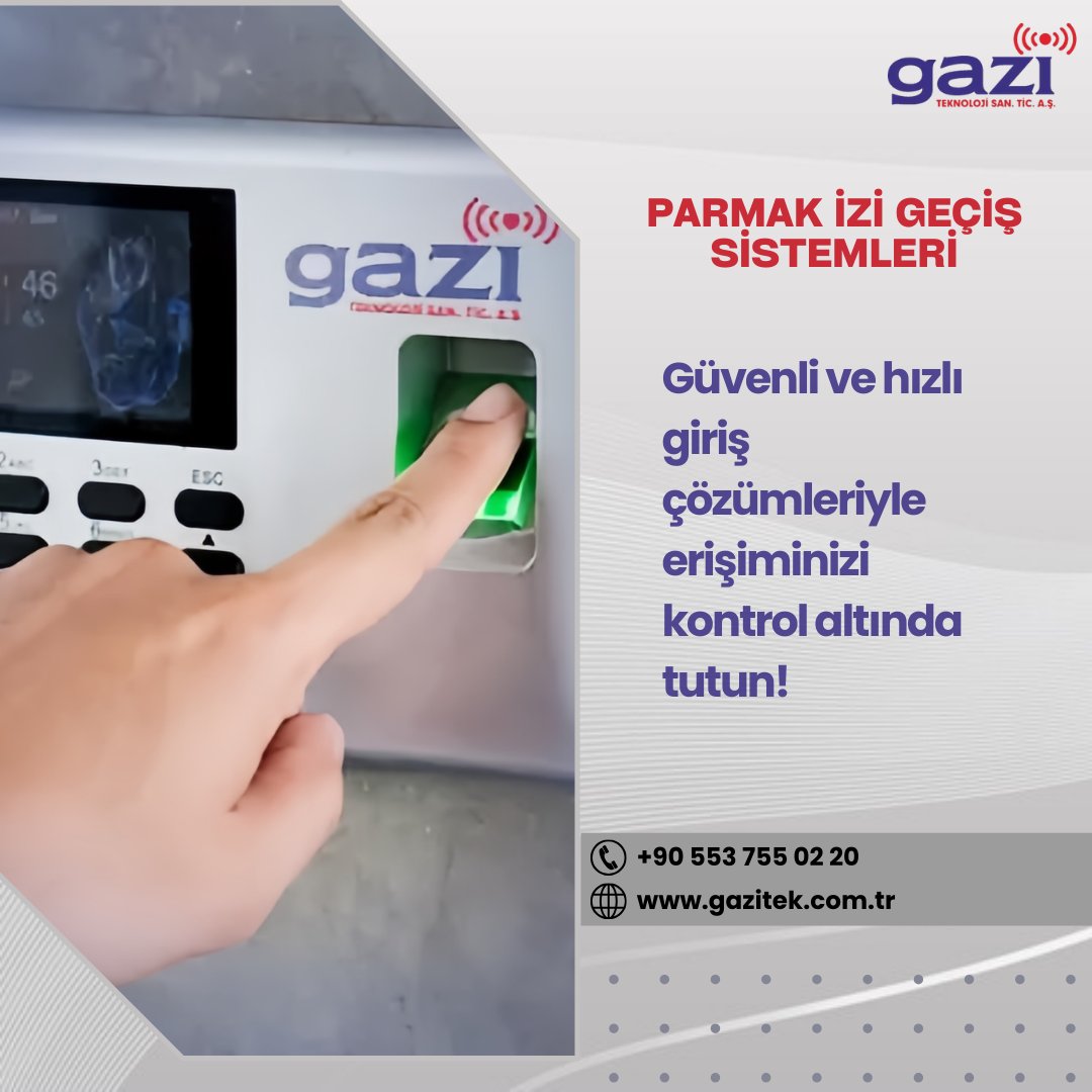 gazitekcomtr's tweet photo. Gazi Information Teknoloji'nin sistemleri, ofisler, fabrikalar ve özel güvenlik bölgelerinde kullanılarak güvenli ve hızlı geçiş sağlar. 
Gazi Information Teknoloji
🌍 https://t.co/a0aFuUhrdK
📞 0850 305 90 21
📩 info@gazitek.com #yüztanıma #kartlıgeçiş #şifreligeçiş #parmakiz https://t.co/dwuvfajnG6