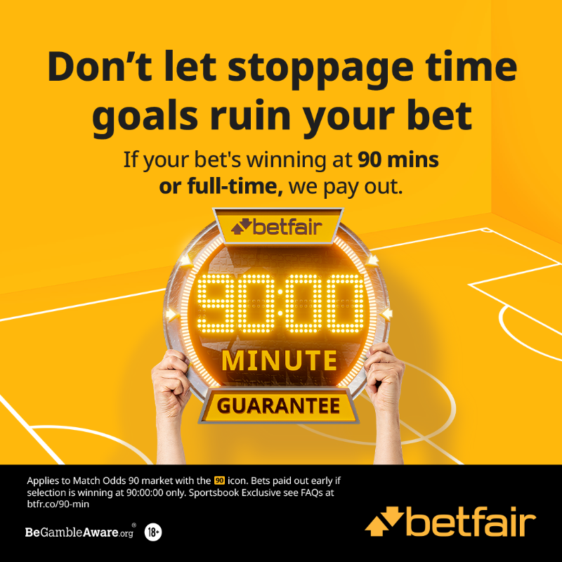 ODDSbible's tweet photo. Tottenham and Arsenal are no strangers to #90Min goals.. for very different reasons 👀

They meet on Sunday ⚔️

Save your bets from stoppage time goals with @Betfair's #90Min Guarantee 🫡

18+ GambleAware #ad