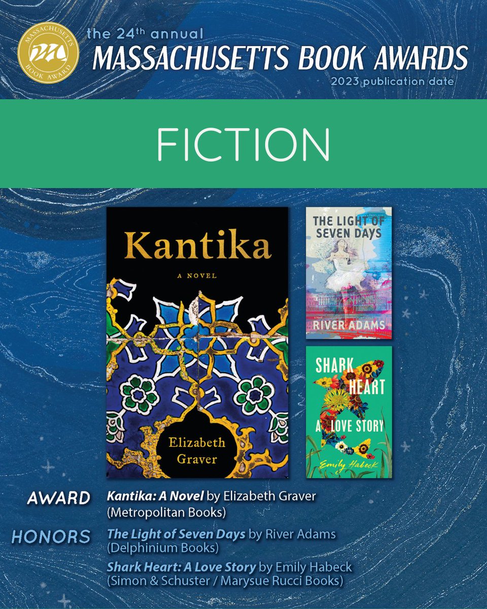 Congrats to Elizabeth Graver, River Adams, and Emily Habeck (<a href="/EmilyHabeck/">Emily Habeck</a>) who have swept the fiction category in the 2024 Mass Book Awards with their gorgeous novels! #massbookawards #massfiction <a href="/MetropolitanBks/">Metropolitan Books</a> <a href="/DelphBks/">Delphinium Books</a> <a href="/MSRBooks/">Marysue Rucci Books</a>