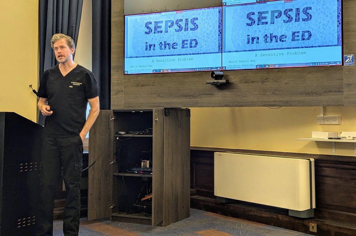 iMobile Critical Care Outreach Team (@imobileccot) on Twitter photo Dr Matt Edwards, emergency medicine consultant speaking at <a href="/KingsCollegeNHS/">King's College NHS</a> #WSD24 conference on sepsis in the emergency department. Better recognition of early risk of sepsis is needed to improve care to patients <a href="/aakashdeeparora/">Akash Deep</a> <a href="/UKSepsisTrust/">The UK Sepsis Trust</a> <a href="/WorldSepsisDay/">World Sepsis Day</a> Dr Matt Edwards, emergency medicine consultant speaking at <a href="/KingsCollegeNHS/">King's College NHS</a> #WSD24 conference on sepsis in the emergency department. Better recognition of early risk of sepsis is needed to improve care to patients <a href="/aakashdeeparora/">Akash Deep</a> <a href="/UKSepsisTrust/">The UK Sepsis Trust</a> <a href="/WorldSepsisDay/">World Sepsis Day</a>