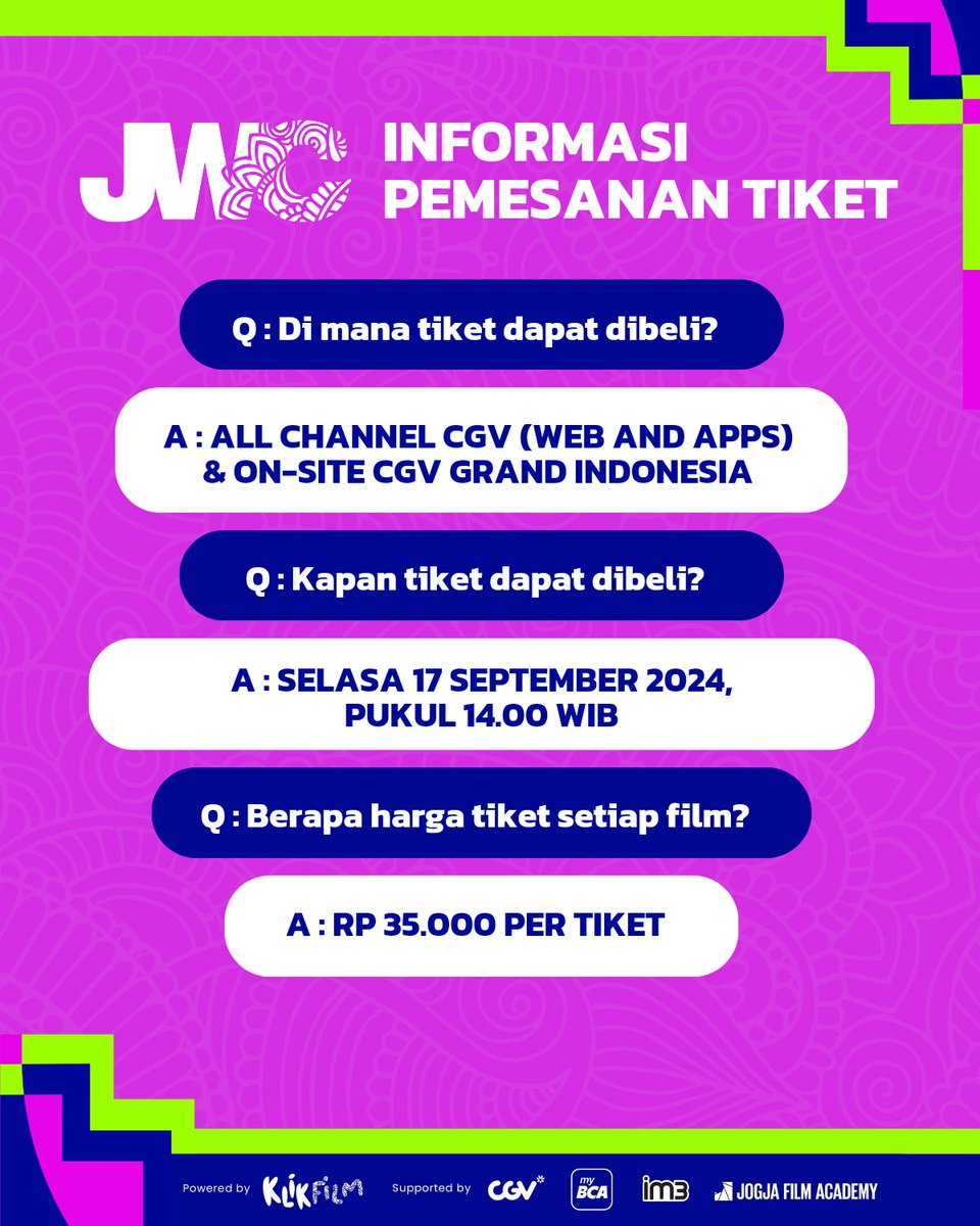 jktworldcinema's tweet photo. Bersiaplah untuk mengamankan tiket judul-judul film incaranmu. Catat tanggalnya dan pasang reminder dari sekarang agar kalian tidak kehabisan.

#JakartaWorldCinema #JWC2024 #KlikFilm #JWC #CGV #GetReadyForJWC https://t.co/muLYvIehdr