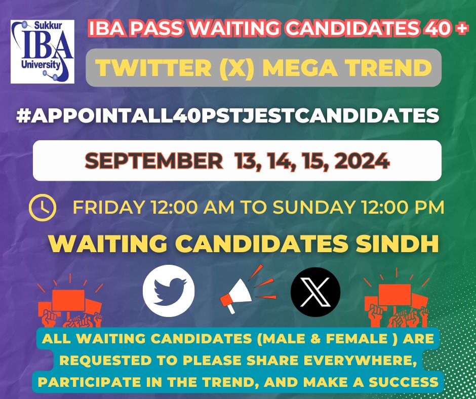 # Appointment All IBA Test Passed 40 PST Jest Candidates Sindh