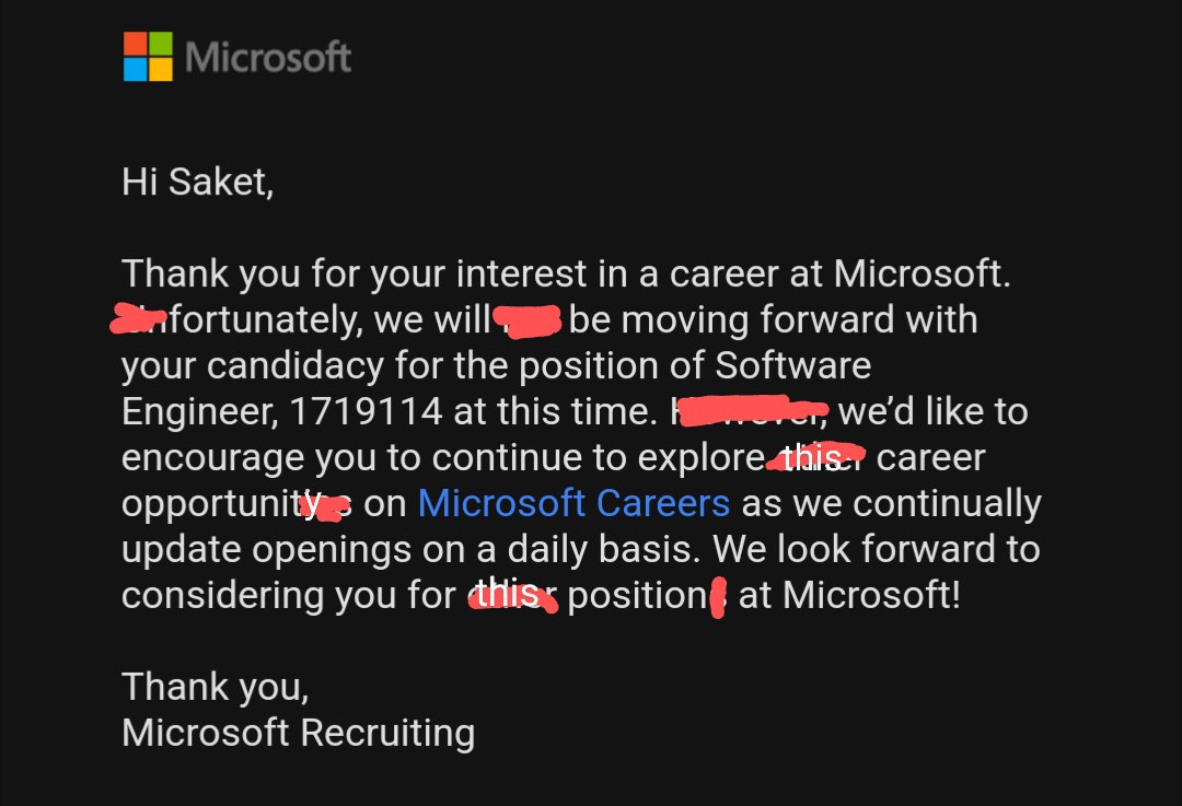 whysosaket's tweet image. Finally, @Microsoft 🥰🥰

Thank you @striver_79 for your DSA sheet and TUF+ 🥰, thank you @kirat_tw for your Development Cohorts 1,2 and 3.

And special thanks to @neembu_paani31 for his PPO conversation techniques 🥰.