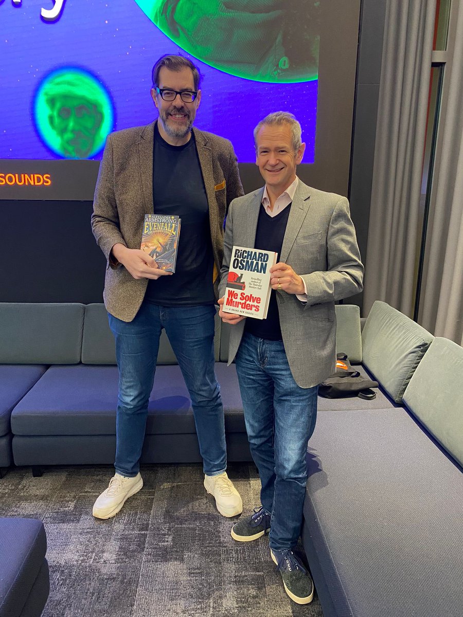Alexander Armstrong (@xanderarmstrong) on Twitter photo I had the pleasure of appearing on <a href="/scott_mills/">Scott Mills</a> @bbcradio2 show this morning with <a href="/richardosman/">Richard Osman</a> to talk about our brand-new books, both of which were published yesterday!
#evenfall #findbellasis #WeSolveMurders I had the pleasure of appearing on <a href="/scott_mills/">Scott Mills</a> @bbcradio2 show this morning with <a href="/richardosman/">Richard Osman</a> to talk about our brand-new books, both of which were published yesterday!
#evenfall #findbellasis #WeSolveMurders