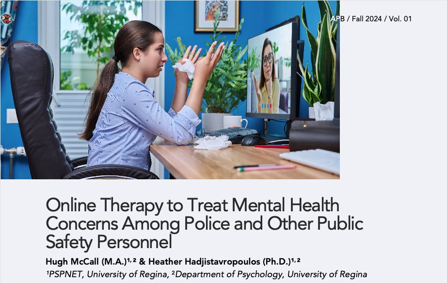 Did you know? Canadian first responders are now fighting mental health challenges with Internet-delivered Cognitive Behavioral Therapy (ICBT)! 🖥️✨ Therapy at your fingertips – literally! Let's explore with the #APB brief by Hugh McCall &amp; <a href="/hadjista/">Heather Hadjistavropoulos, PhD</a> 🧵👇(1/4)