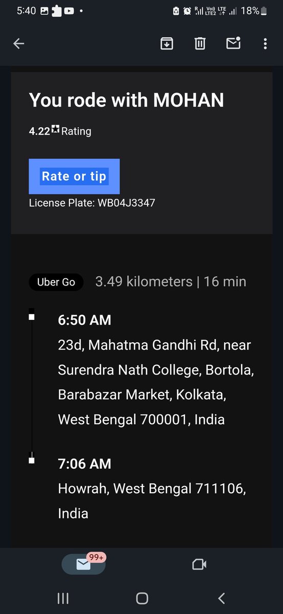 SamailSheikh's tweet photo. @Uber_Support @Uber_India @Uber

This guys do  harassment with my family.He had said that cancel this trip and paid me with parking charge. I was absent in car i had only booked this car  . My family totally tensed and feel fear.   I have to pay Rs.160.00
plz step againt him. https://t.co/J7MDKmigjP