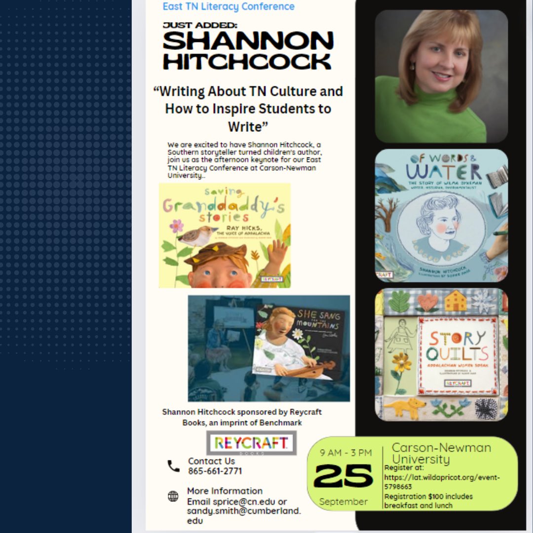 Less than 2 weeks away. East TN Literacy hosted by Carson-Newman University Education Department. Special attendee registration for educators, retired educators, and full-time students. Follow the link to register. lat.wildapricot.org/events